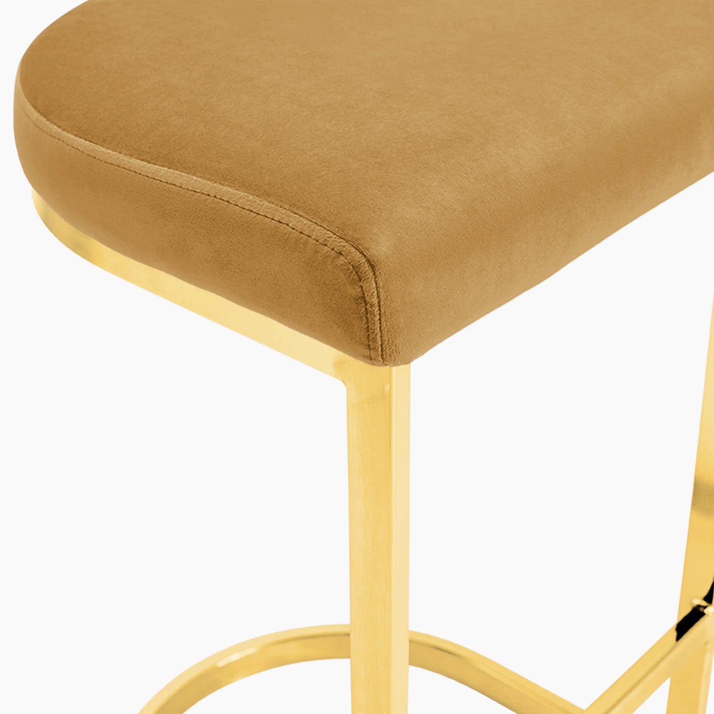 Matteo Kitchen Stool | Mustard Velvet