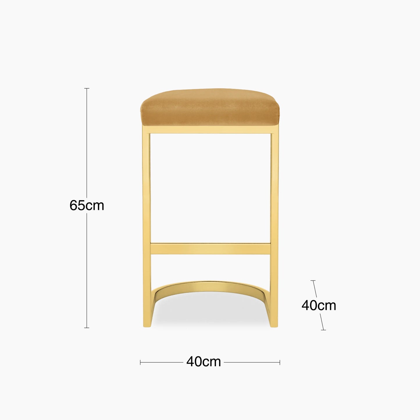 Matteo Kitchen Stool | Mustard Velvet