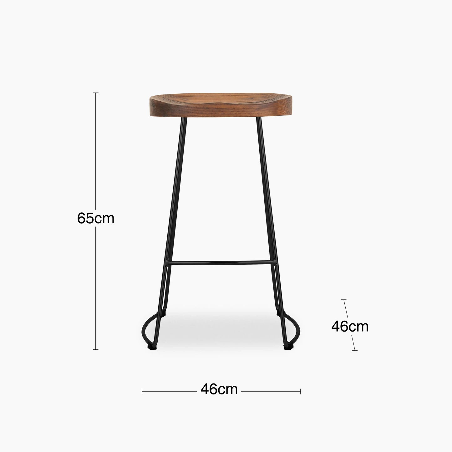 Victoria Kitchen Stool | Dark Walnut & Black