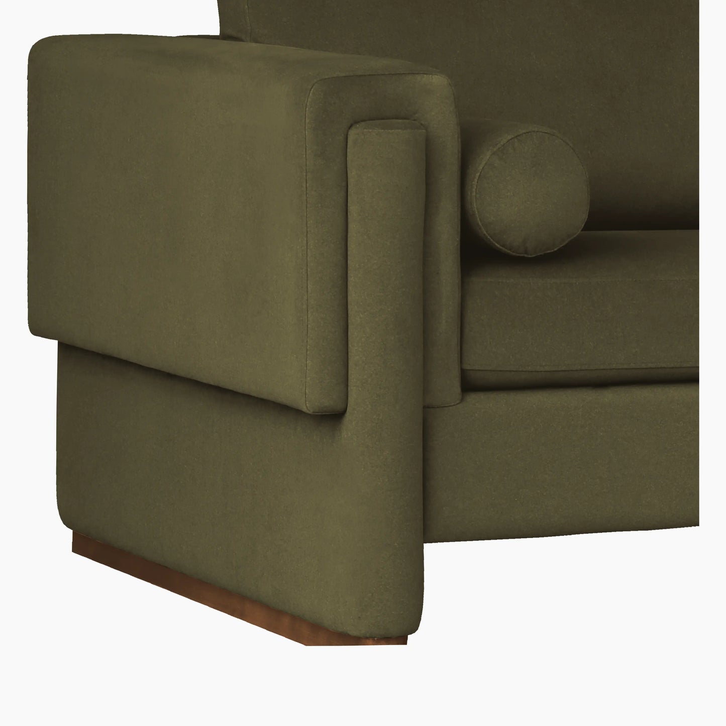 Ava 3 Seater Sofa | Moss Green Sustainable Mohair Velvet