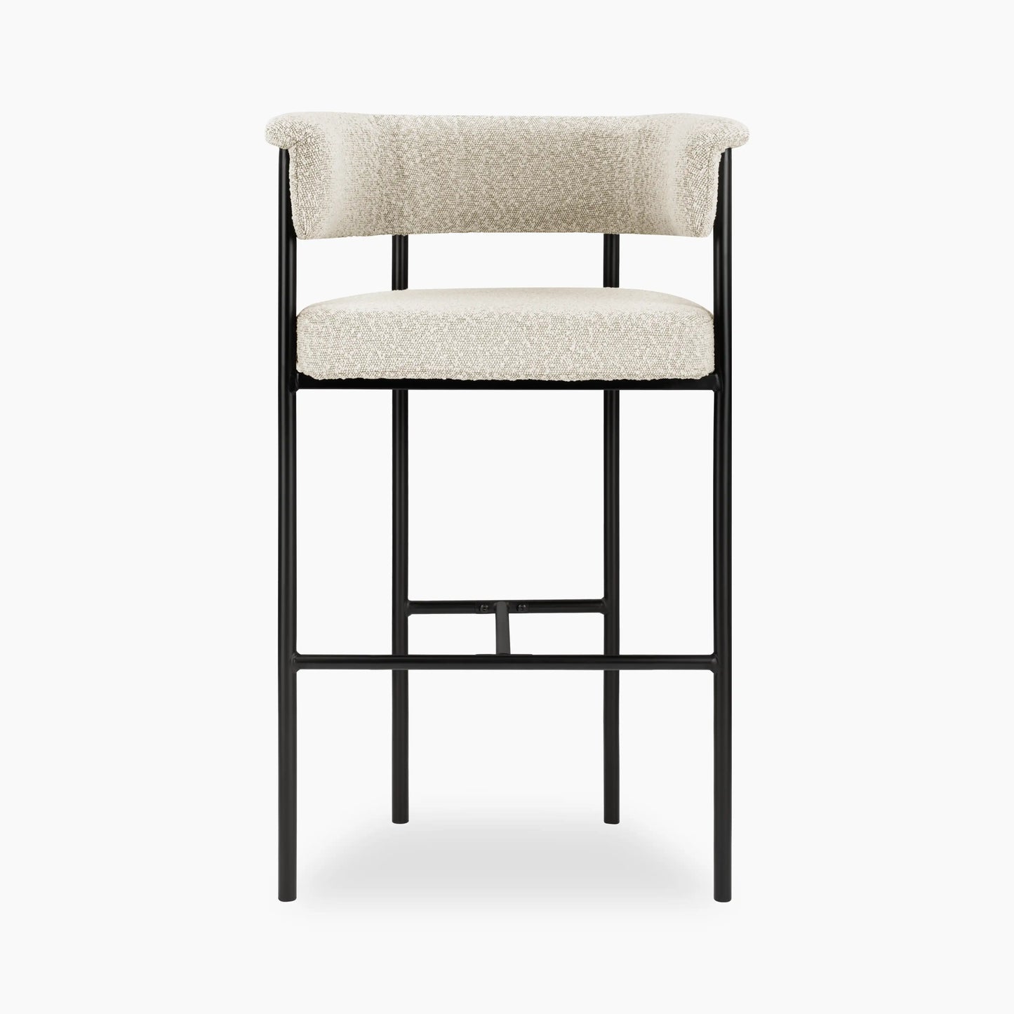 Roane Bar Stool | Speckled Stone Sustainable Boucle & Black