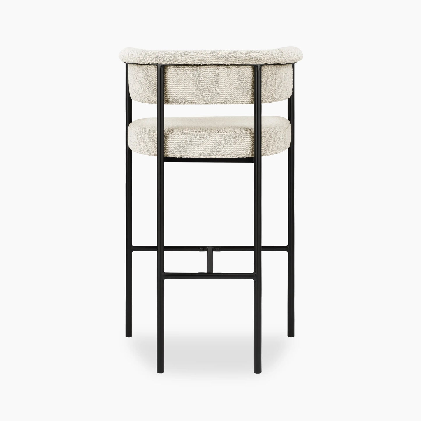 Roane Bar Stool | Speckled Stone Sustainable Boucle & Black