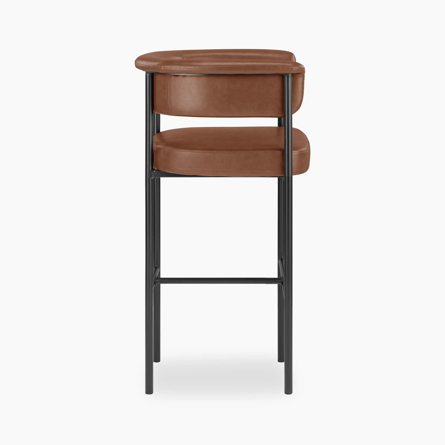 Roane Bar Stool | Vintage Tan Faux Leather & Black