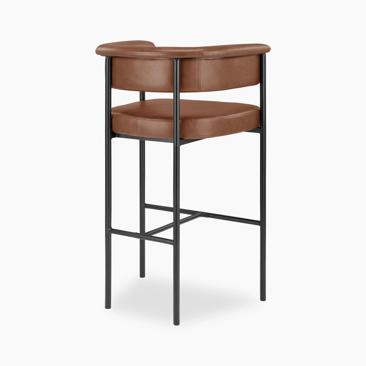 Roane Bar Stool | Vintage Tan Faux Leather & Black
