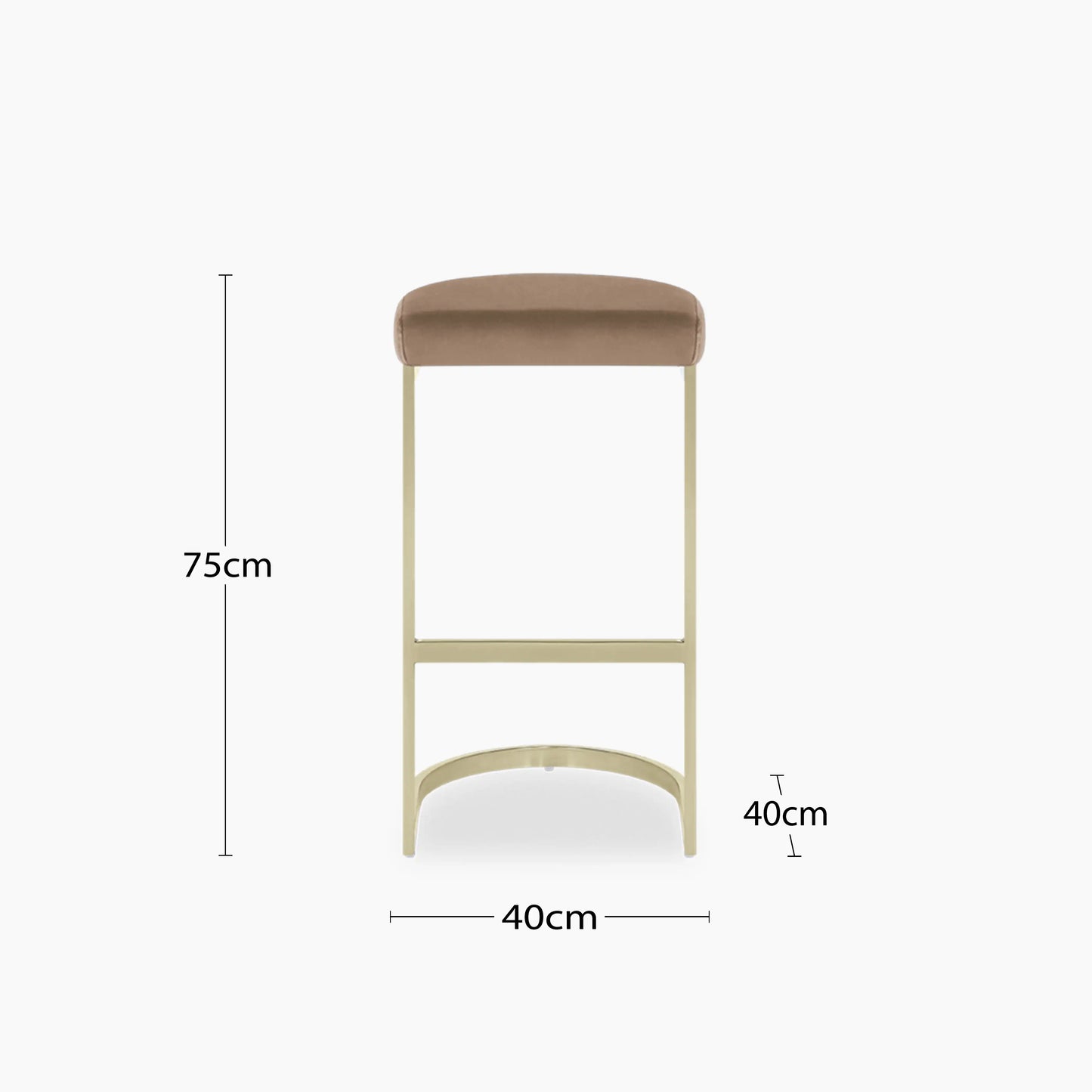 Matteo Bar Stool | Taupe Sustainable Velvet