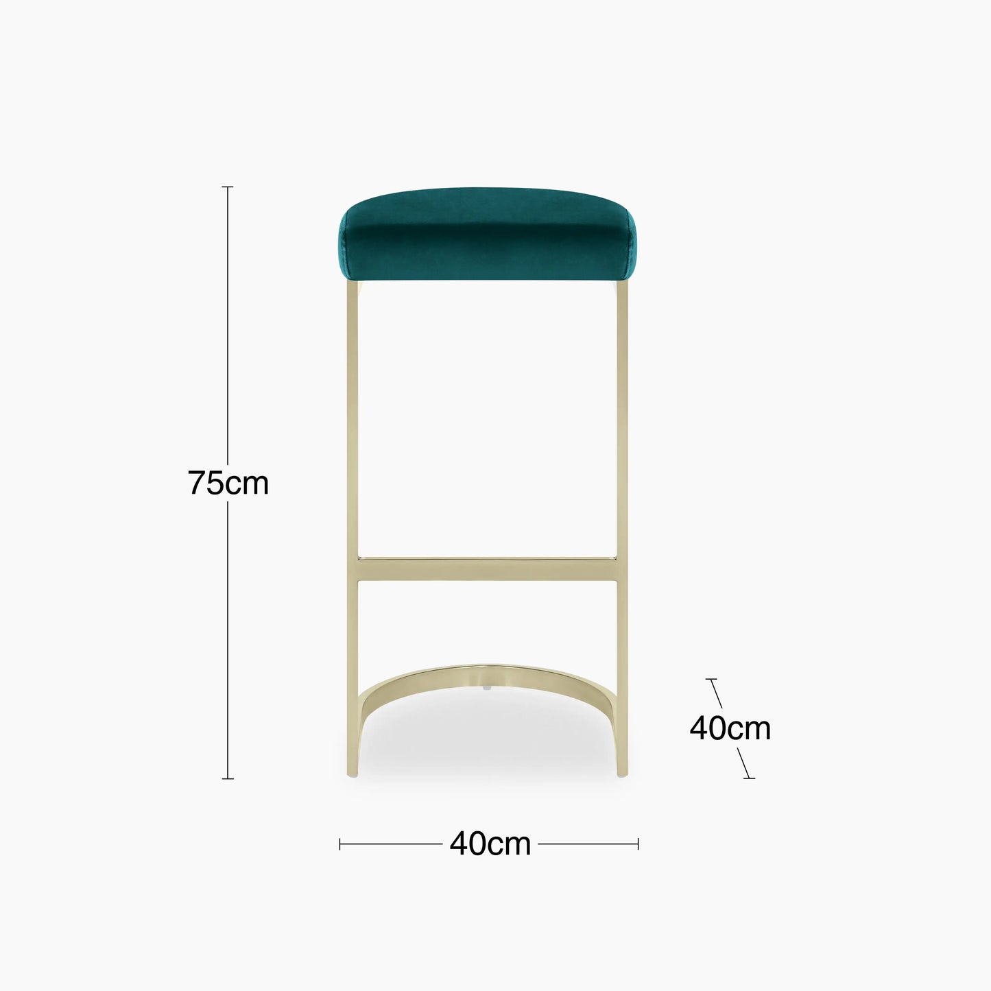 Matteo Bar Stool | Teal Sustainable Velvet