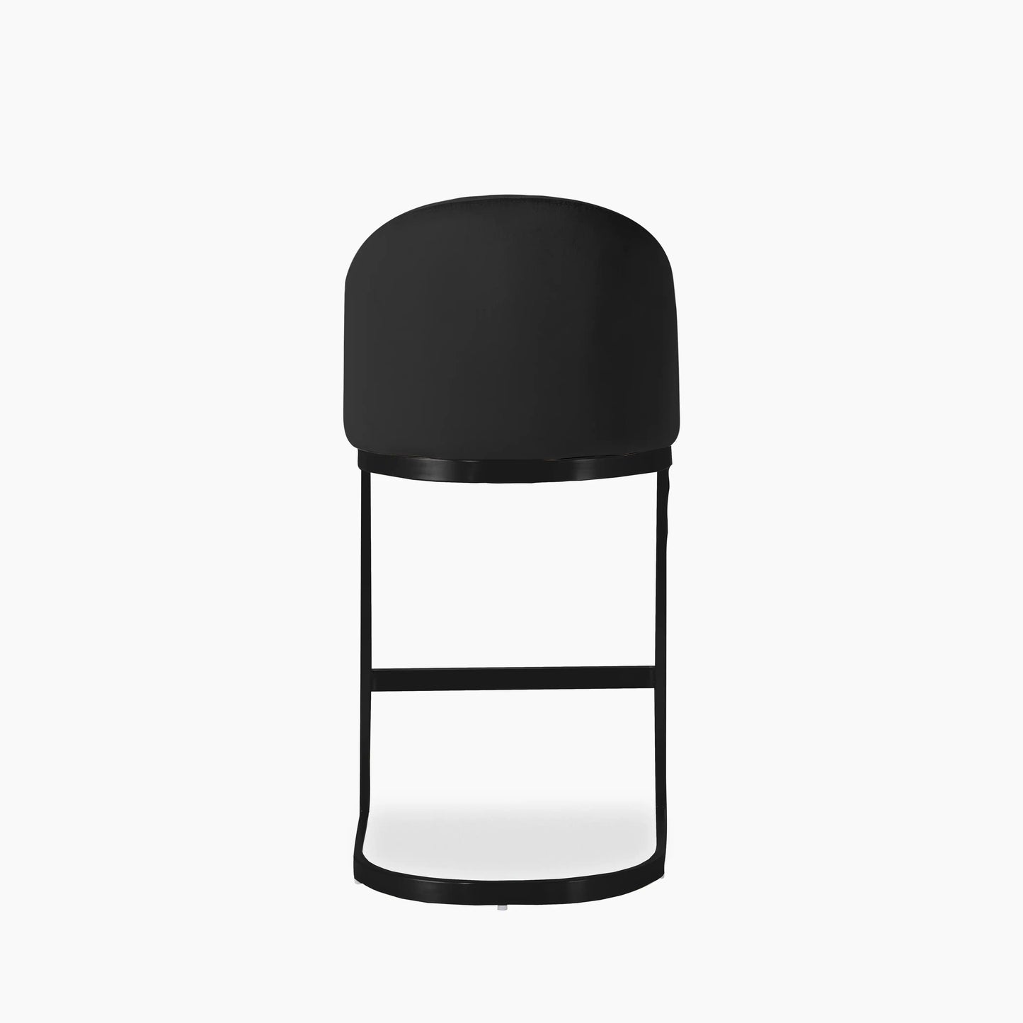 Matteo Kitchen Stool with Backrest | Black Velvet