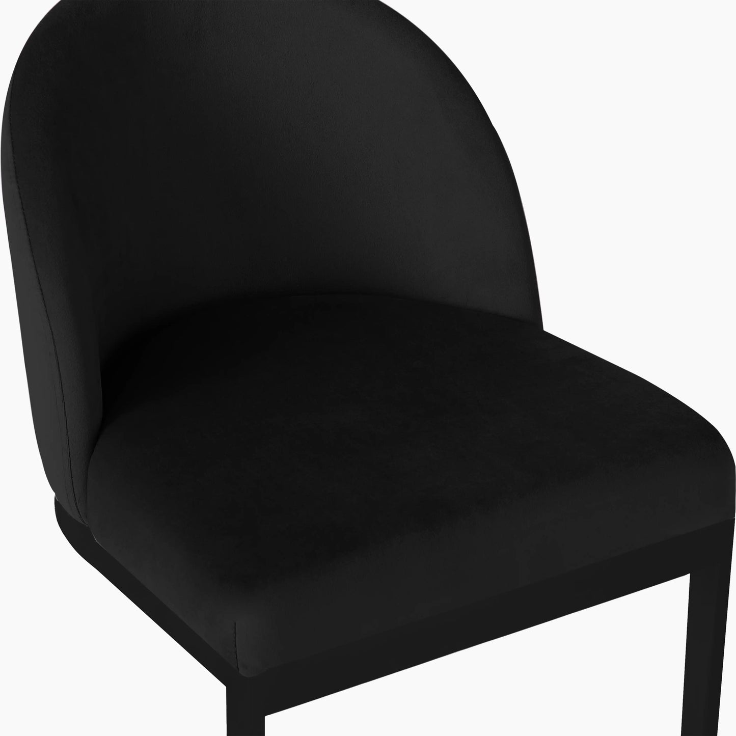 Matteo Kitchen Stool with Backrest | Black Velvet