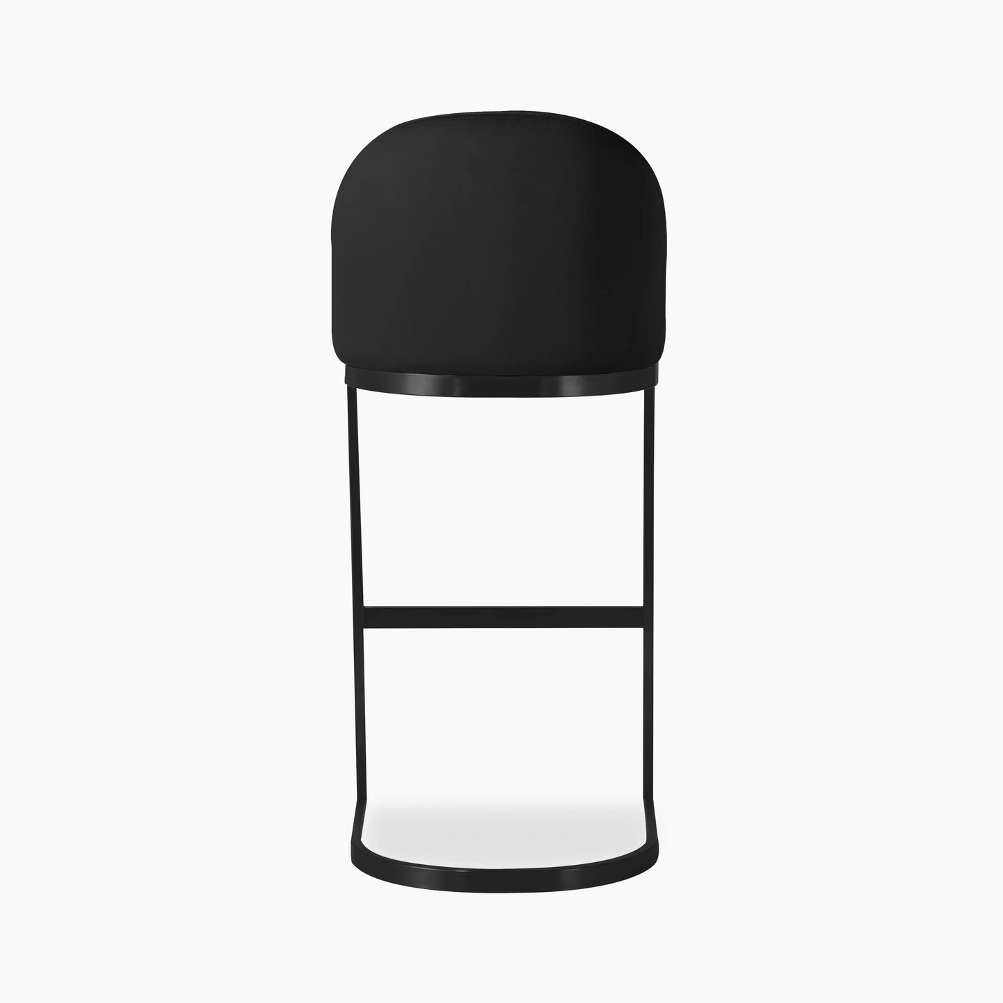 Matteo Bar Stool with Backrest | Black Velvet