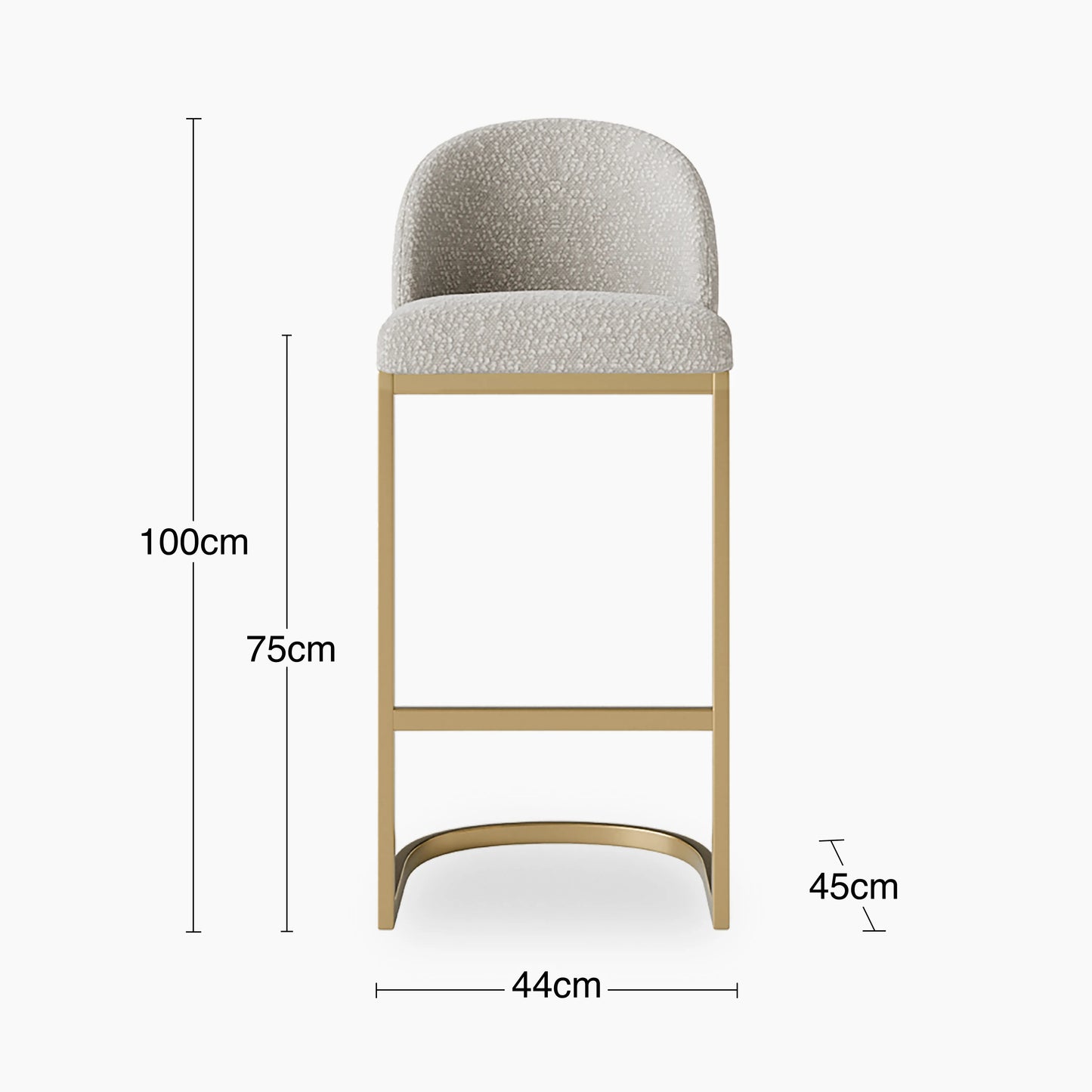 Matteo Bar Stool with Backrest | Speckled Stone Sustainable Boucle