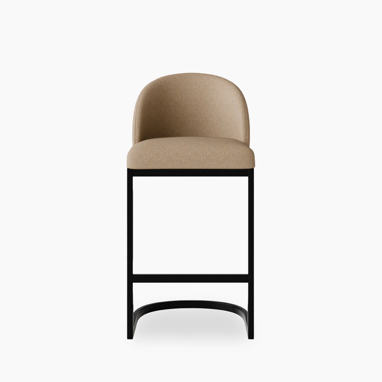 Matteo Kitchen Stool with Backrest | Latte Sustainable Fabric