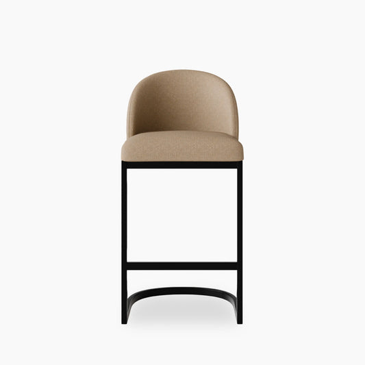 Matteo Kitchen Stool with Backrest | Latte Sustainable Fabric