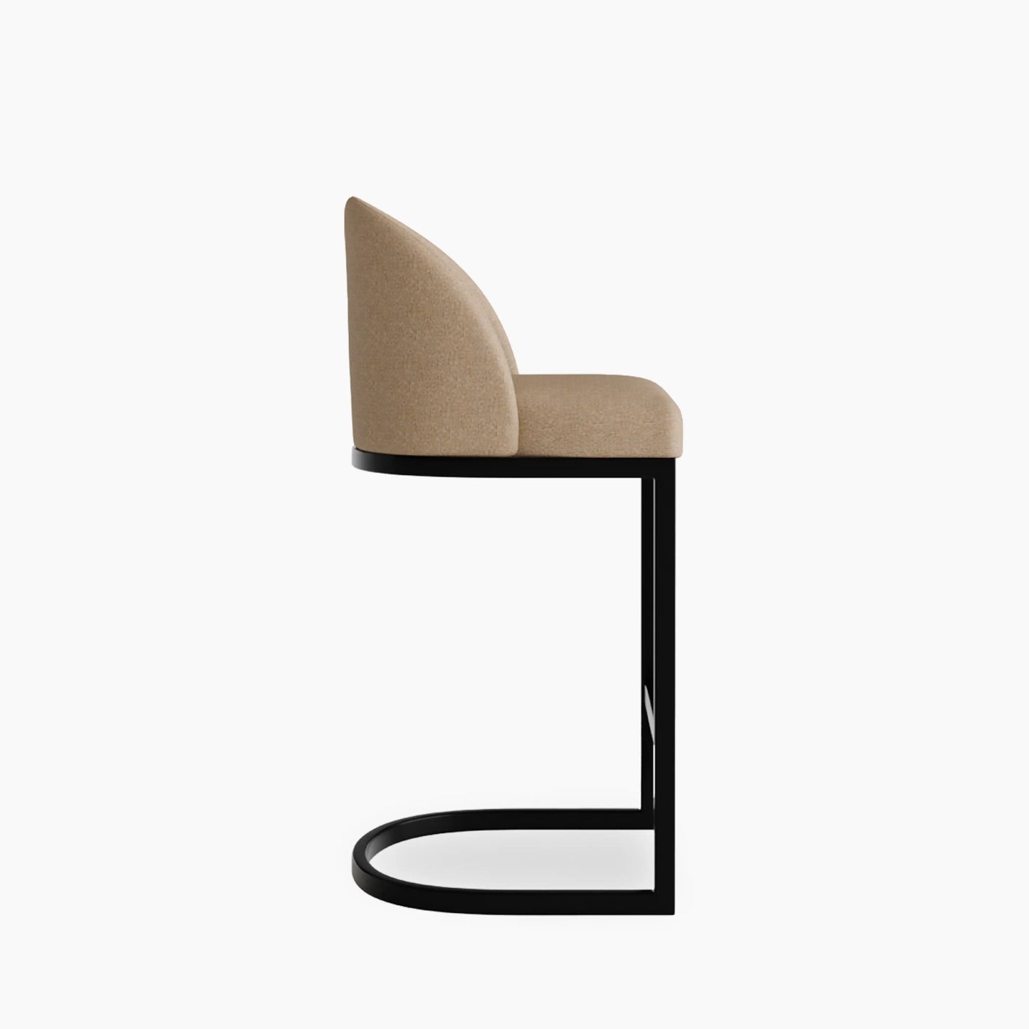 Matteo Kitchen Stool with Backrest | Latte Sustainable Fabric