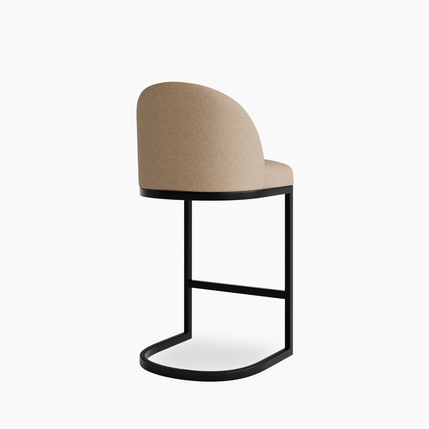 Matteo Kitchen Stool with Backrest | Latte Sustainable Fabric