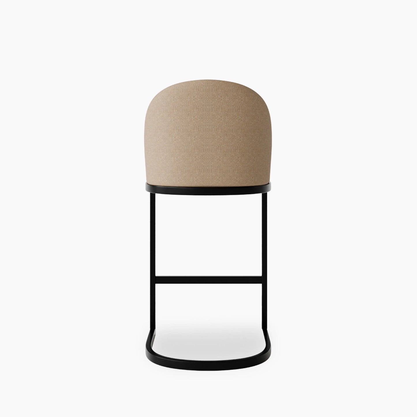 Matteo Kitchen Stool with Backrest | Latte Sustainable Fabric