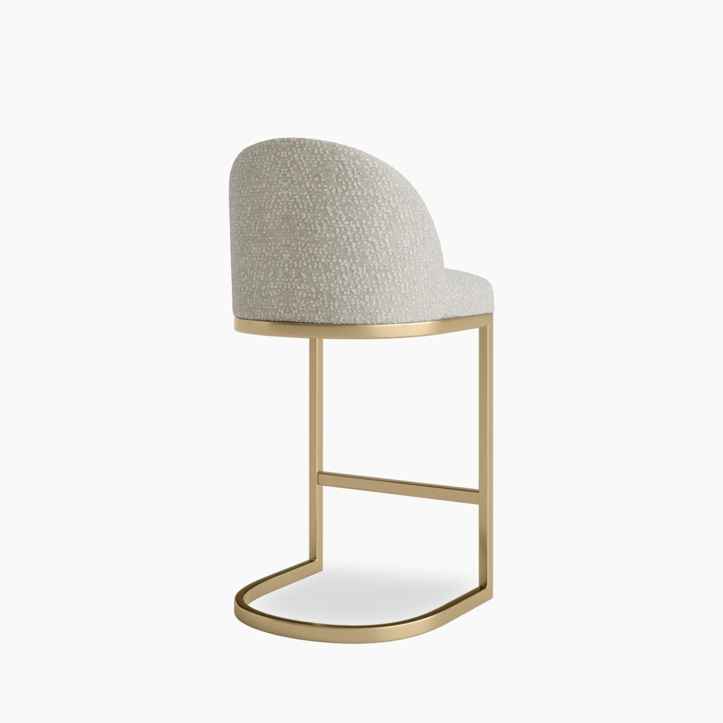 Matteo Kitchen Stool with Backrest | Speckled Stone Sustainable Boucle
