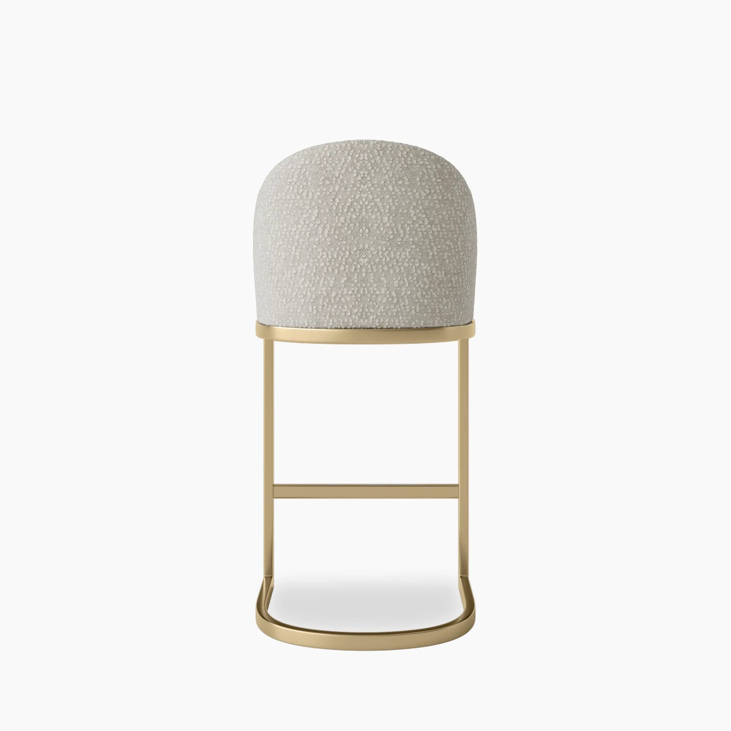 Matteo Kitchen Stool with Backrest | Speckled Stone Sustainable Boucle