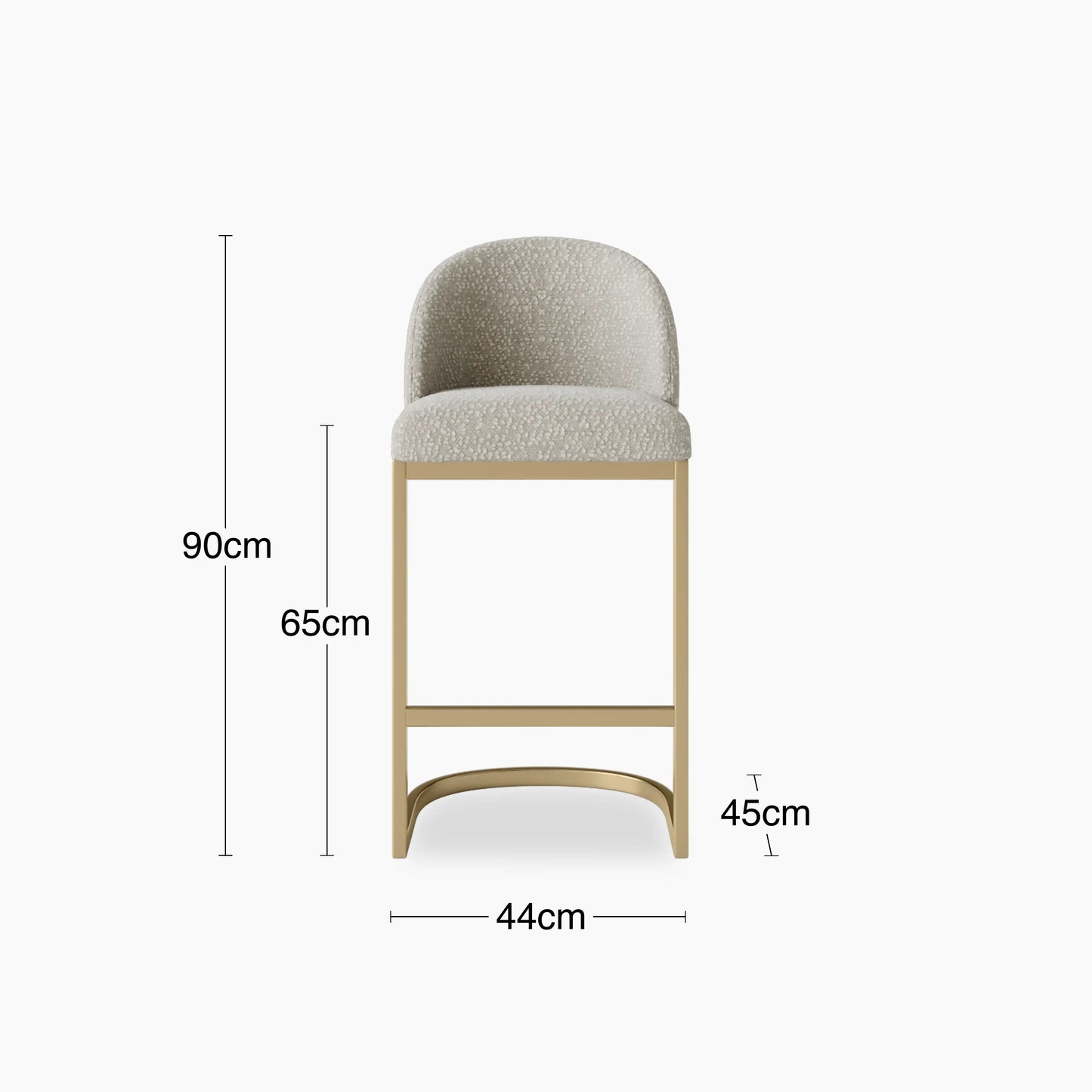 Matteo Kitchen Stool with Backrest | Speckled Stone Sustainable Boucle