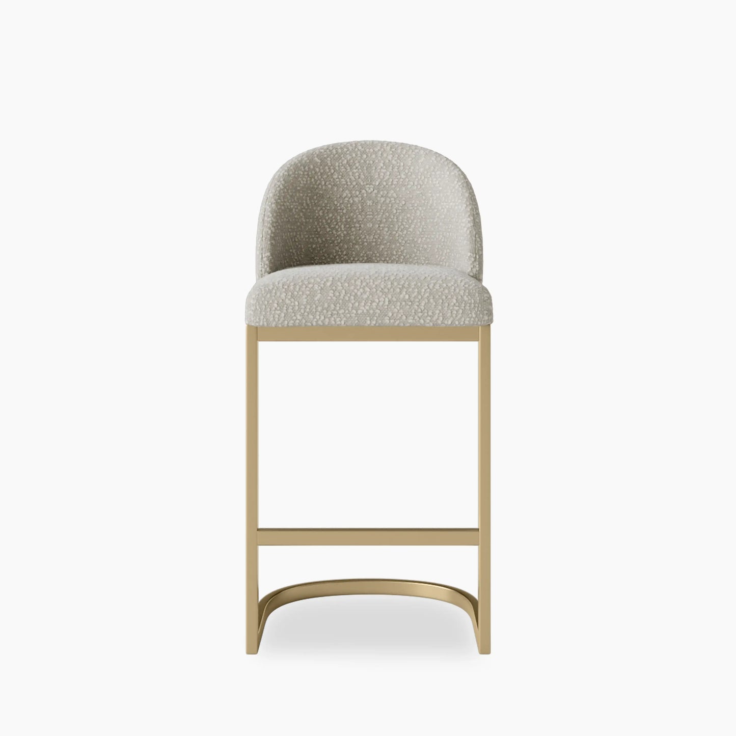 Matteo Kitchen Stool with Backrest | Speckled Stone Sustainable Boucle