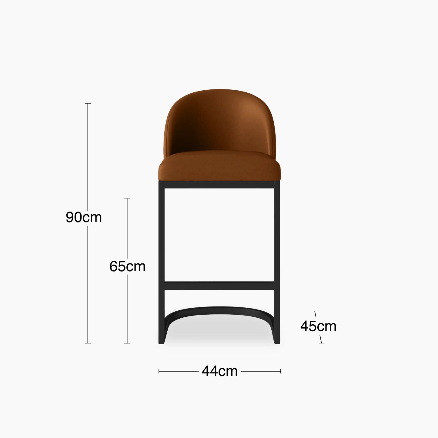 Matteo Kitchen Stool with Backrest | Tuscan Tan Faux Leather