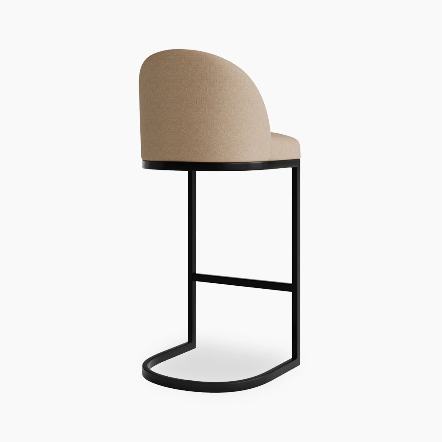 Matteo Bar Stool with Backrest | Latte Sustainable Fabric