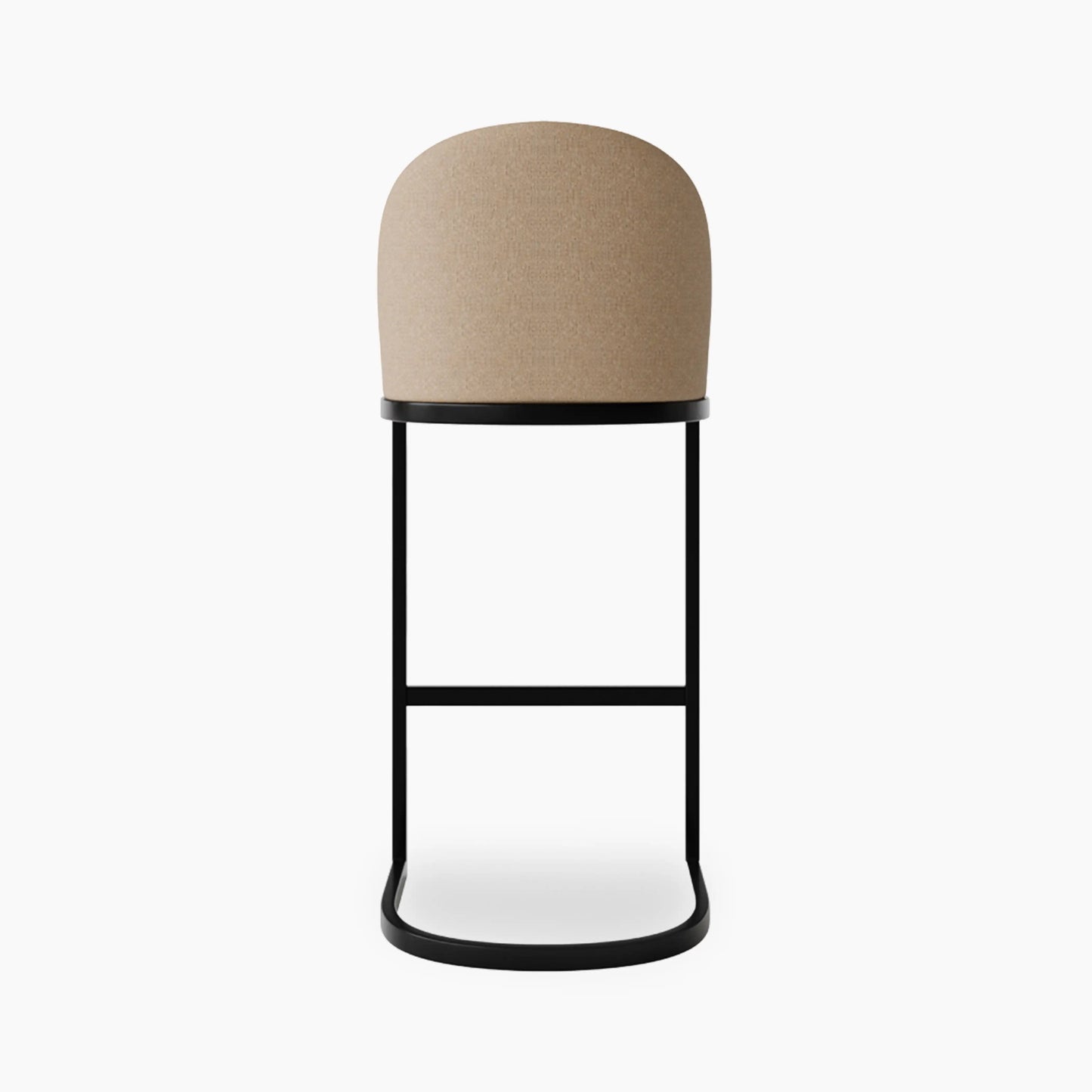 Matteo Bar Stool with Backrest | Latte Sustainable Fabric