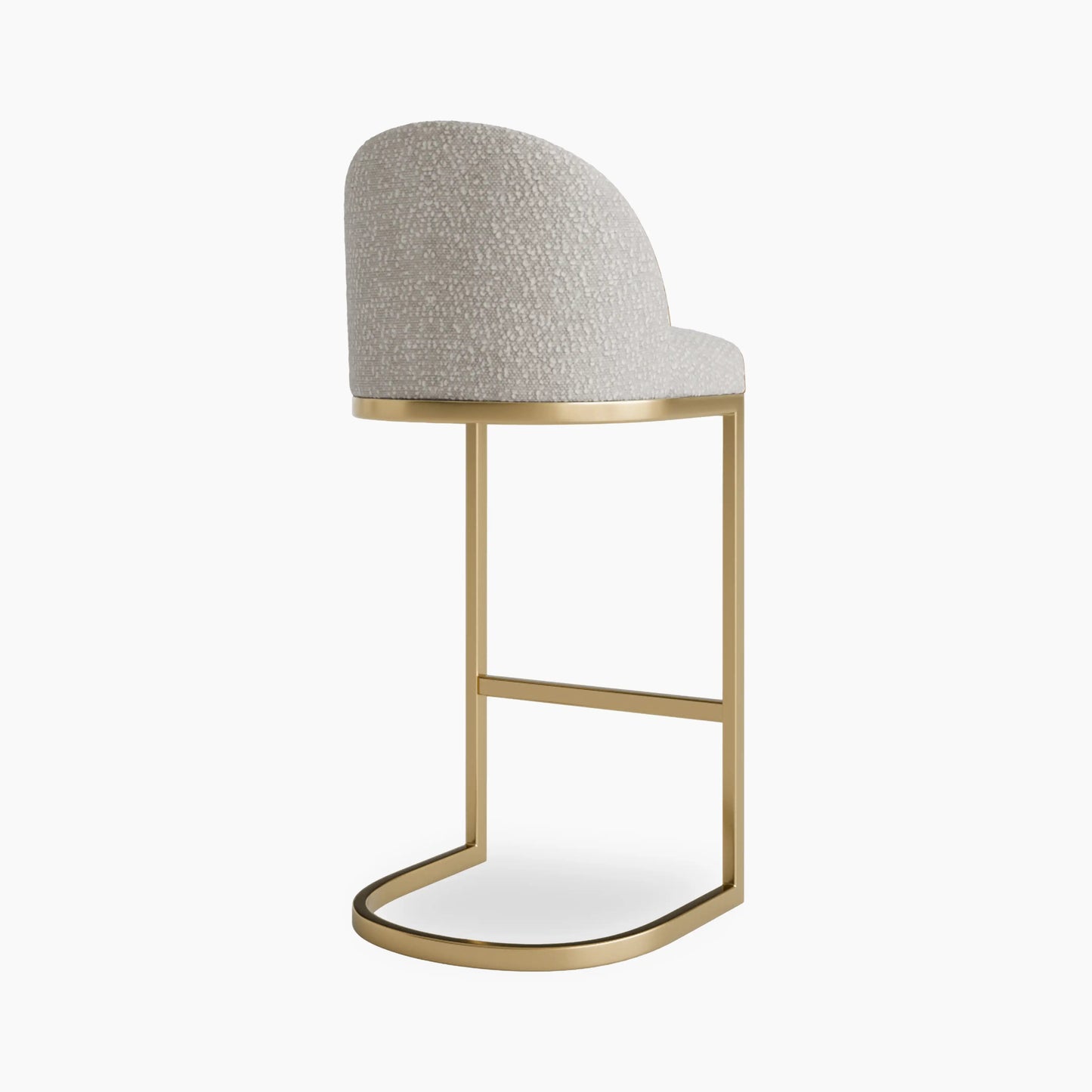 Matteo Bar Stool with Backrest | Speckled Stone Sustainable Boucle