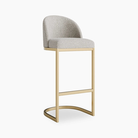 Matteo Bar Stool with Backrest | Speckled Stone Sustainable Boucle