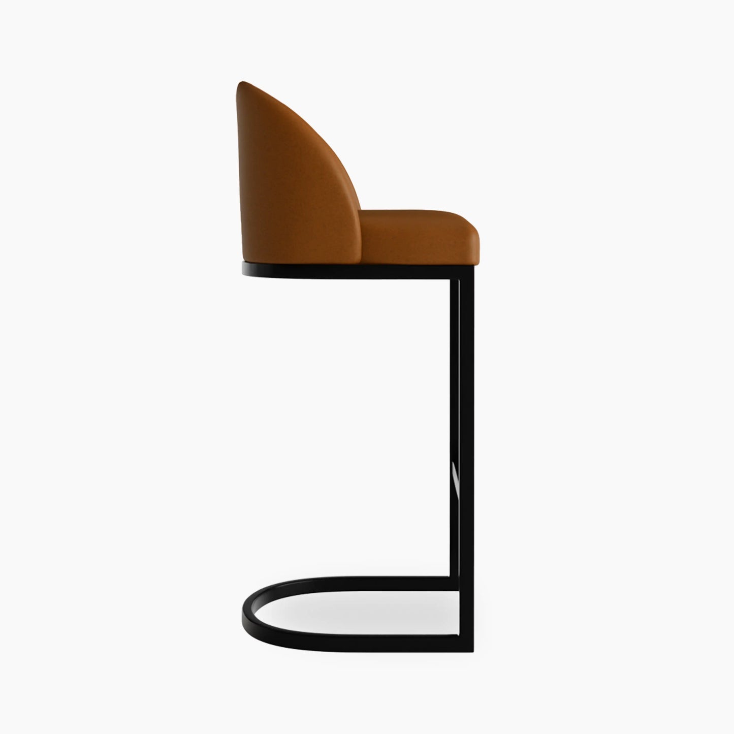 Matteo Bar Stool with Backrest | Tuscan Tan Faux Leather