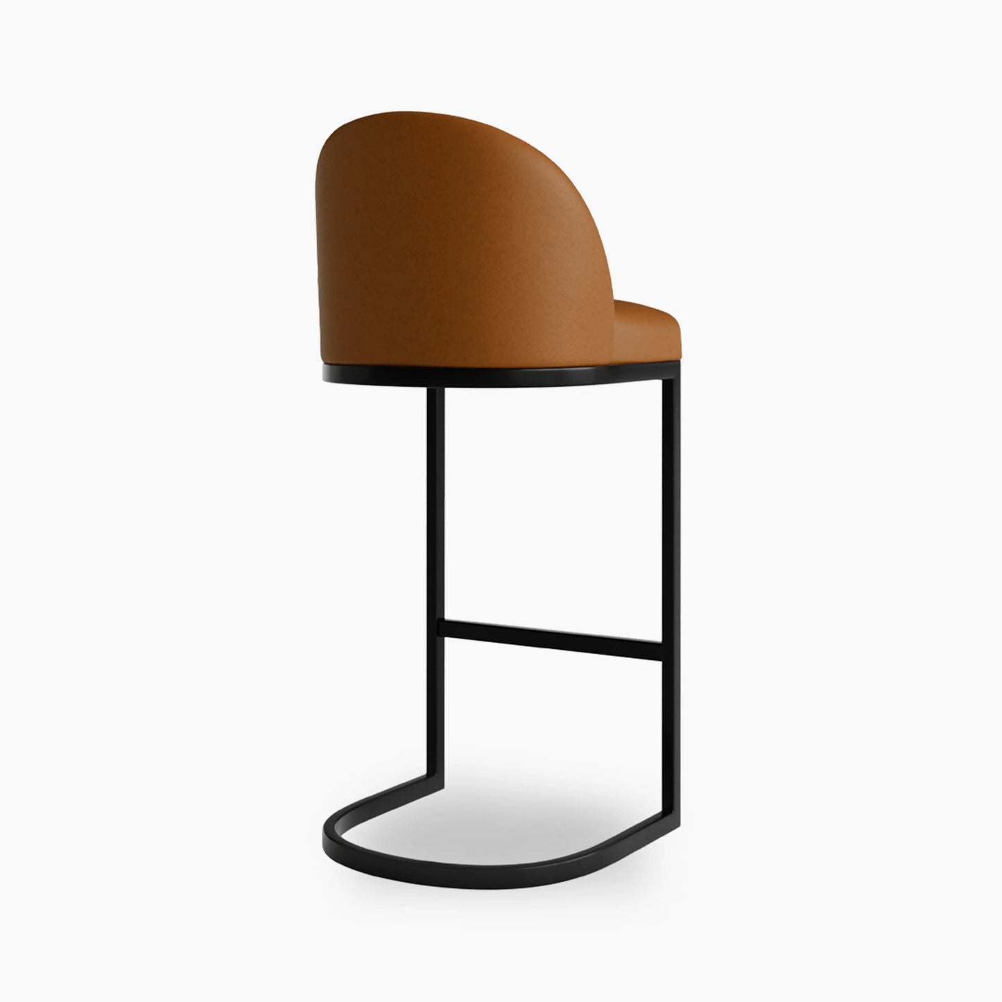 Matteo Bar Stool with Backrest | Tuscan Tan Faux Leather