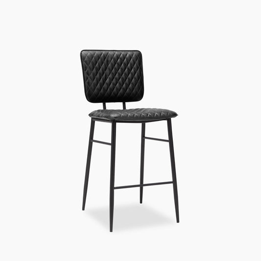 Elgin Kitchen Stool | Vintage Black Faux Leather & Black