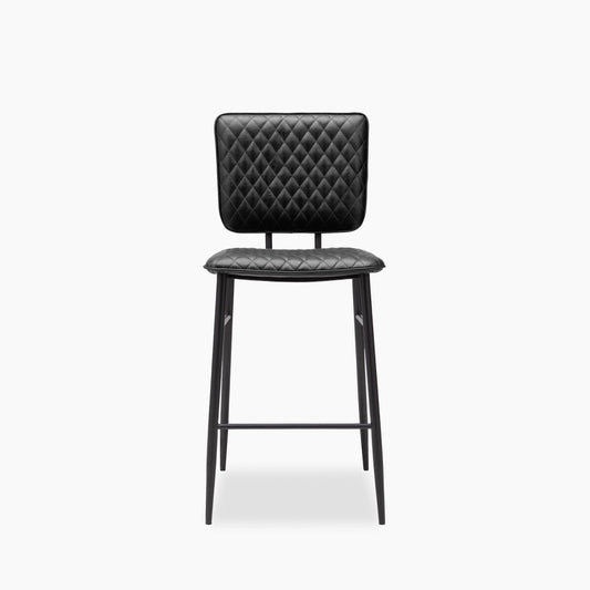Elgin Kitchen Stool | Vintage Black Faux Leather & Black