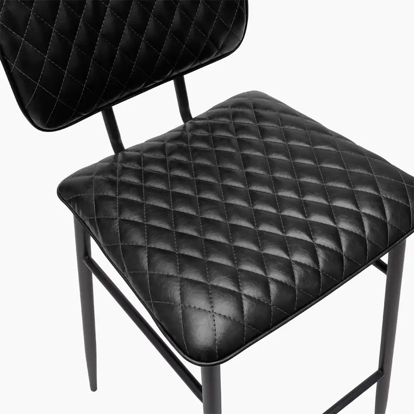 Elgin Kitchen Stool | Vintage Black Faux Leather & Black
