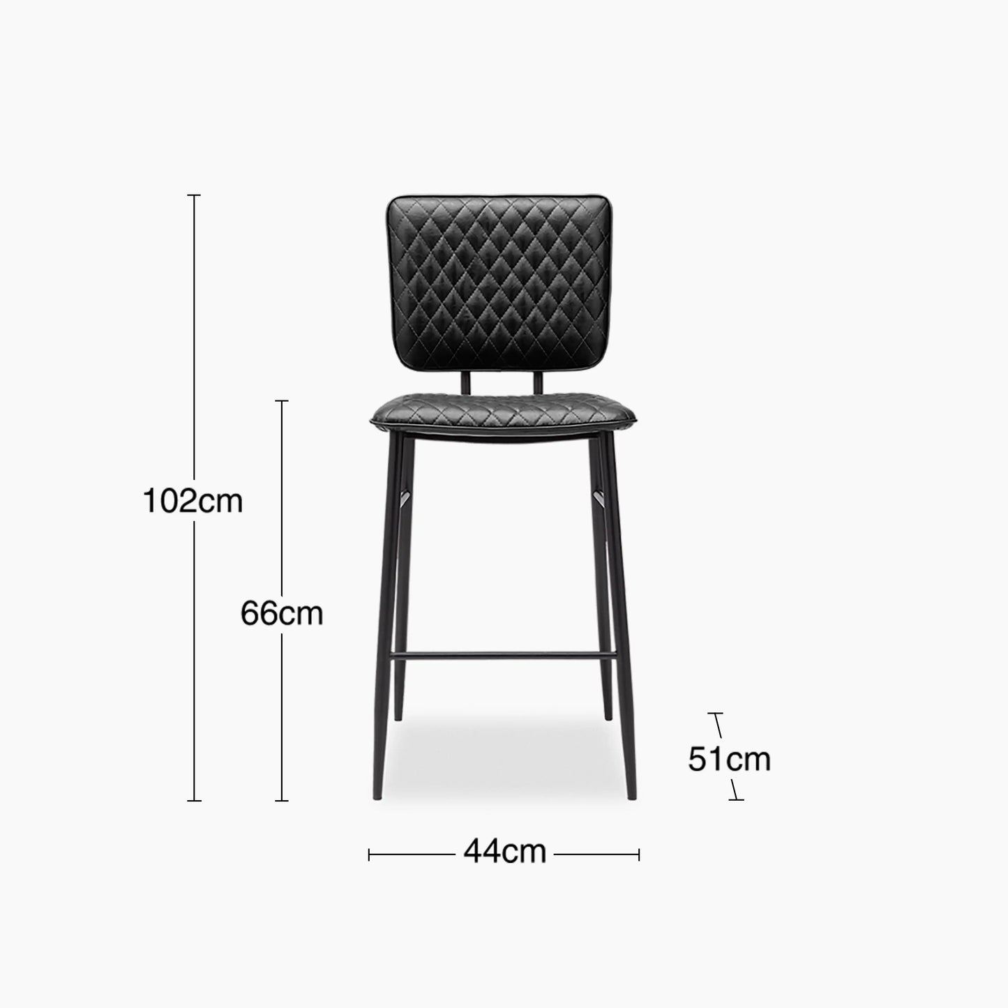 Elgin Kitchen Stool | Vintage Black Faux Leather & Black