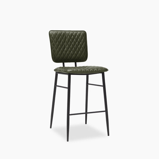 Elgin Kitchen Stool | Vintage Green Faux Leather & Black