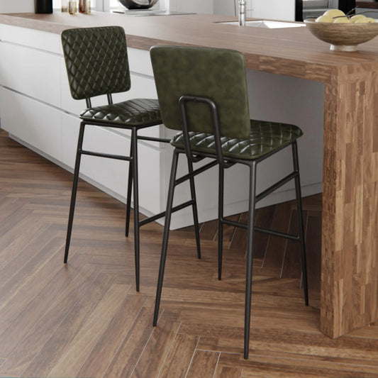 Elgin Kitchen Stool | Vintage Green Faux Leather & Black