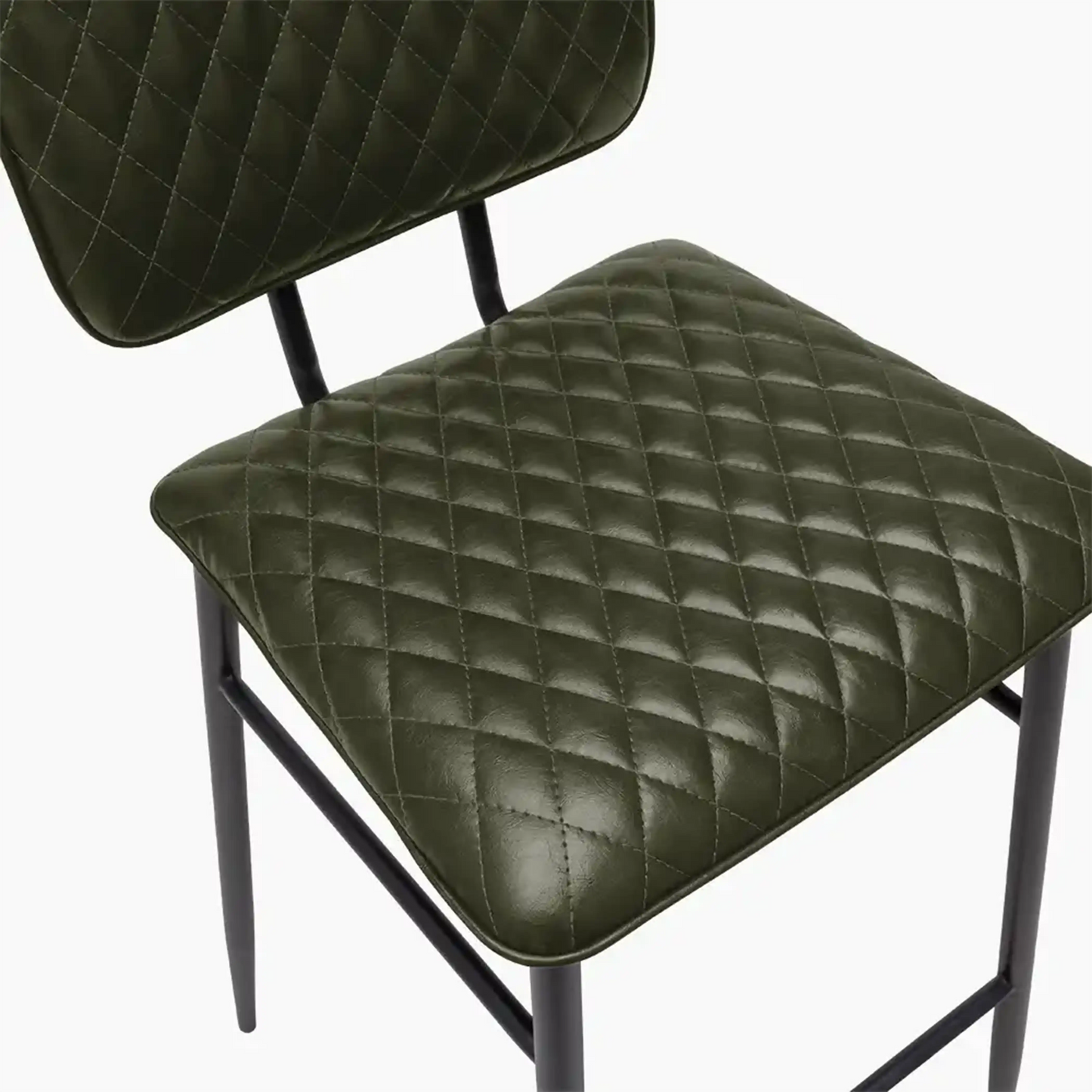Elgin Kitchen Stool | Vintage Green Faux Leather & Black