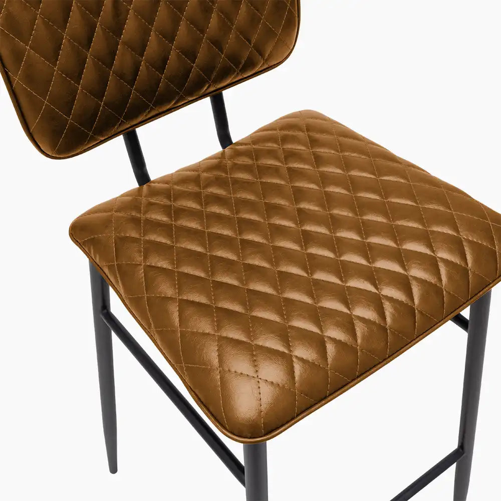 Elgin Kitchen Stool | Tan Faux Leather & Black