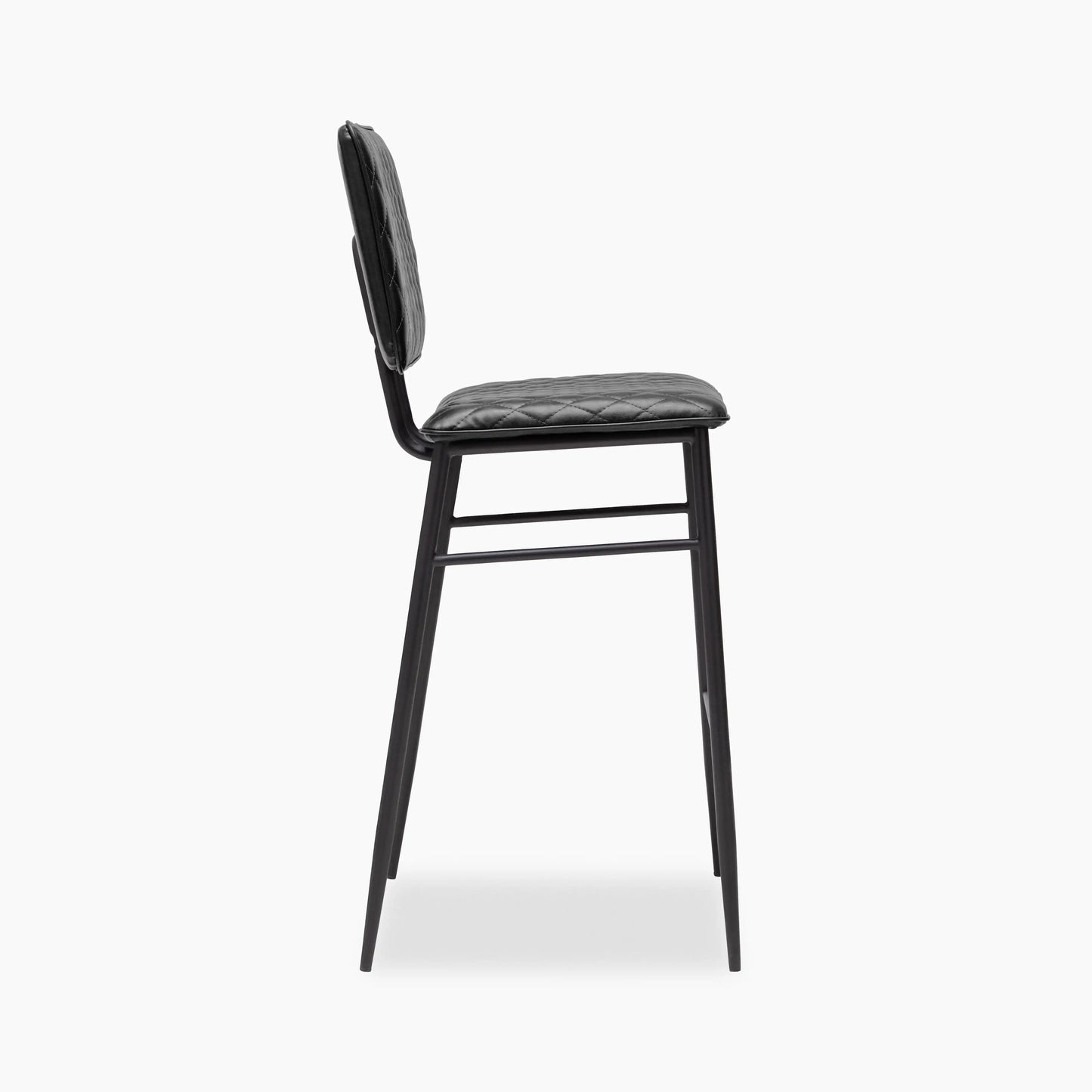 Elgin Bar Stool | Black Faux Leather & Black