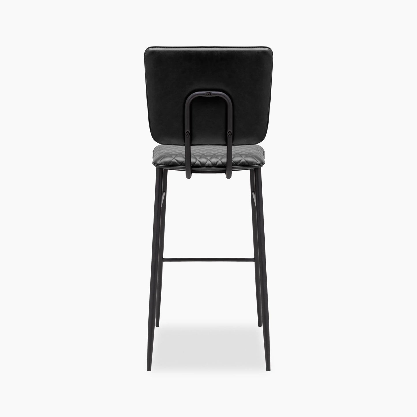 Elgin Bar Stool | Black Faux Leather & Black