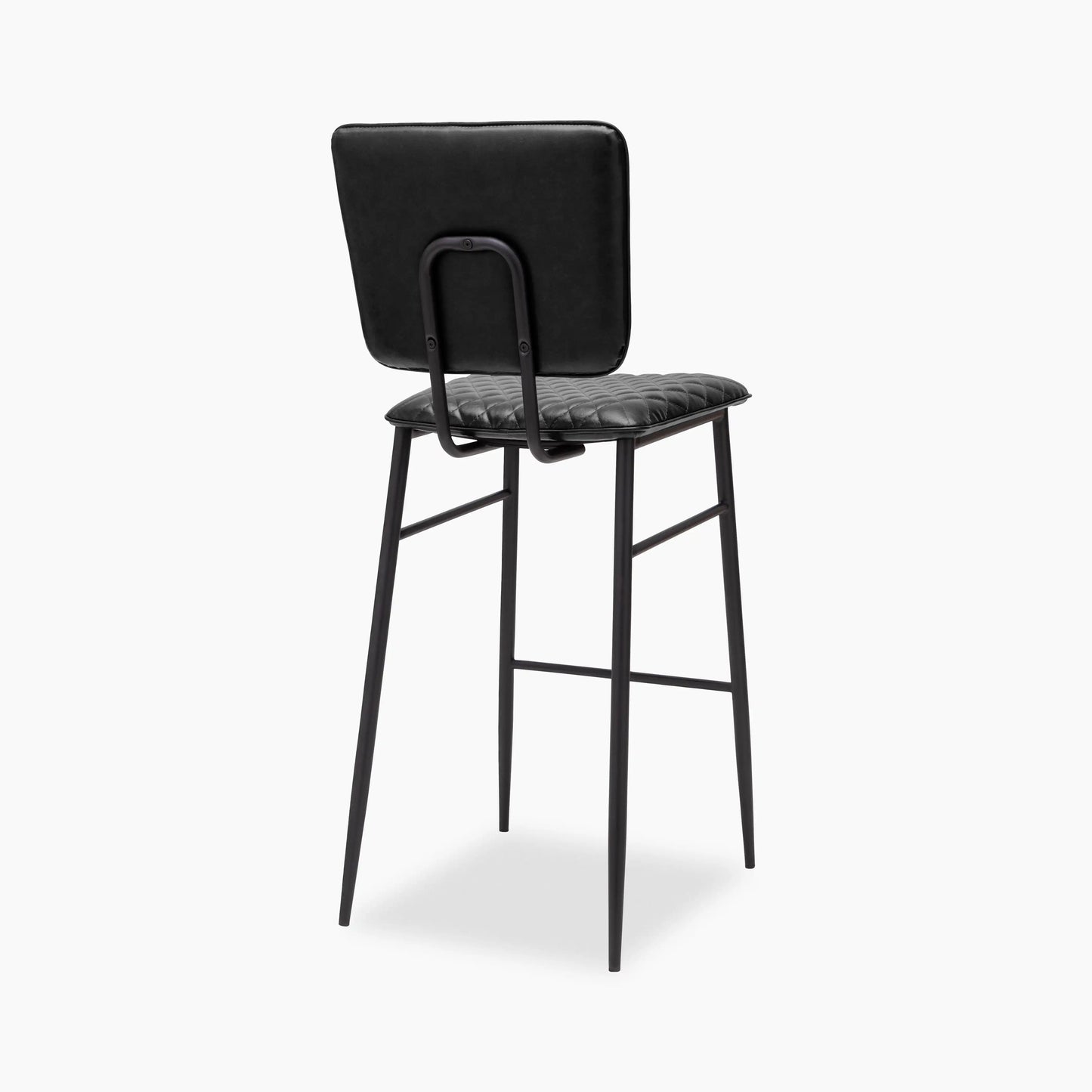 Elgin Bar Stool | Black Faux Leather & Black