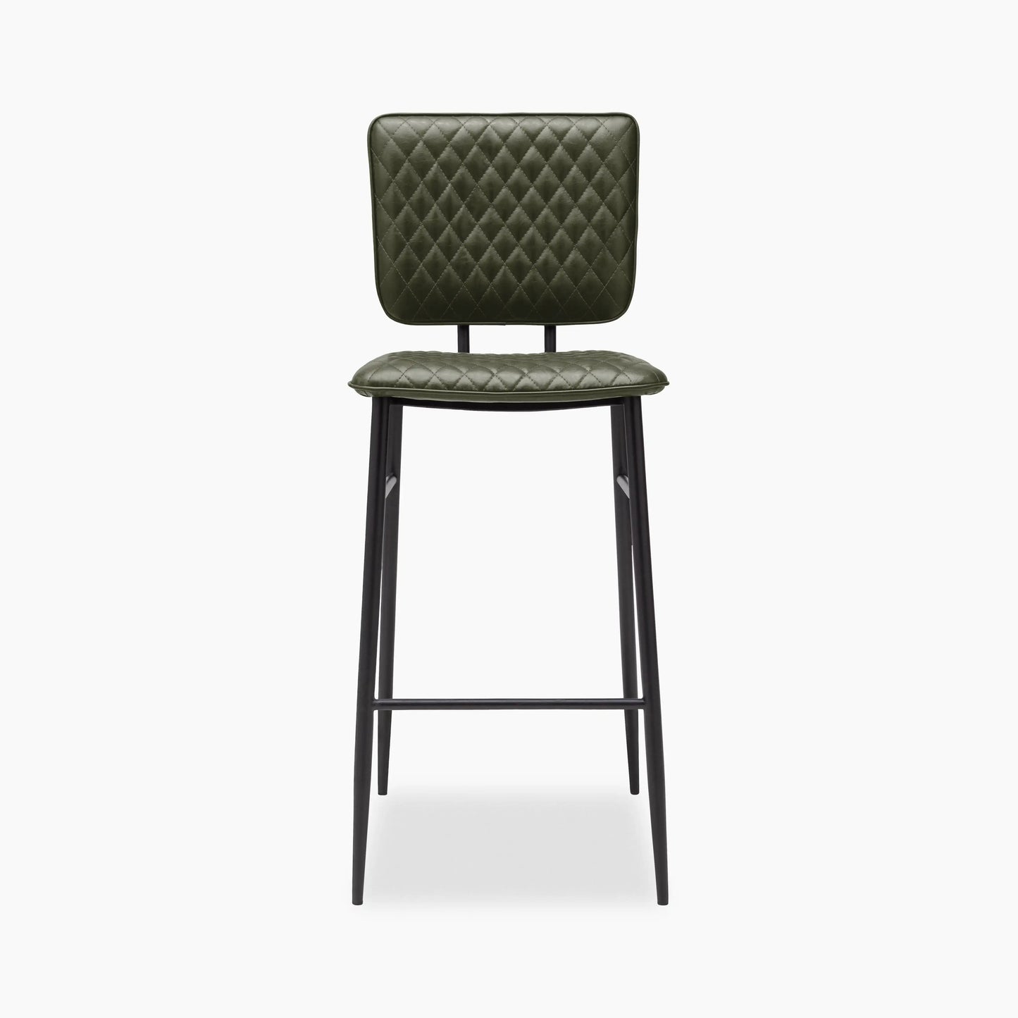 Elgin Bar Stool | Green Faux Leather & Black