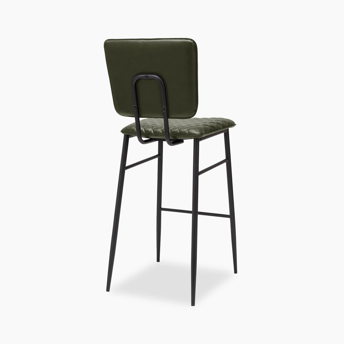 Elgin Bar Stool | Green Faux Leather & Black