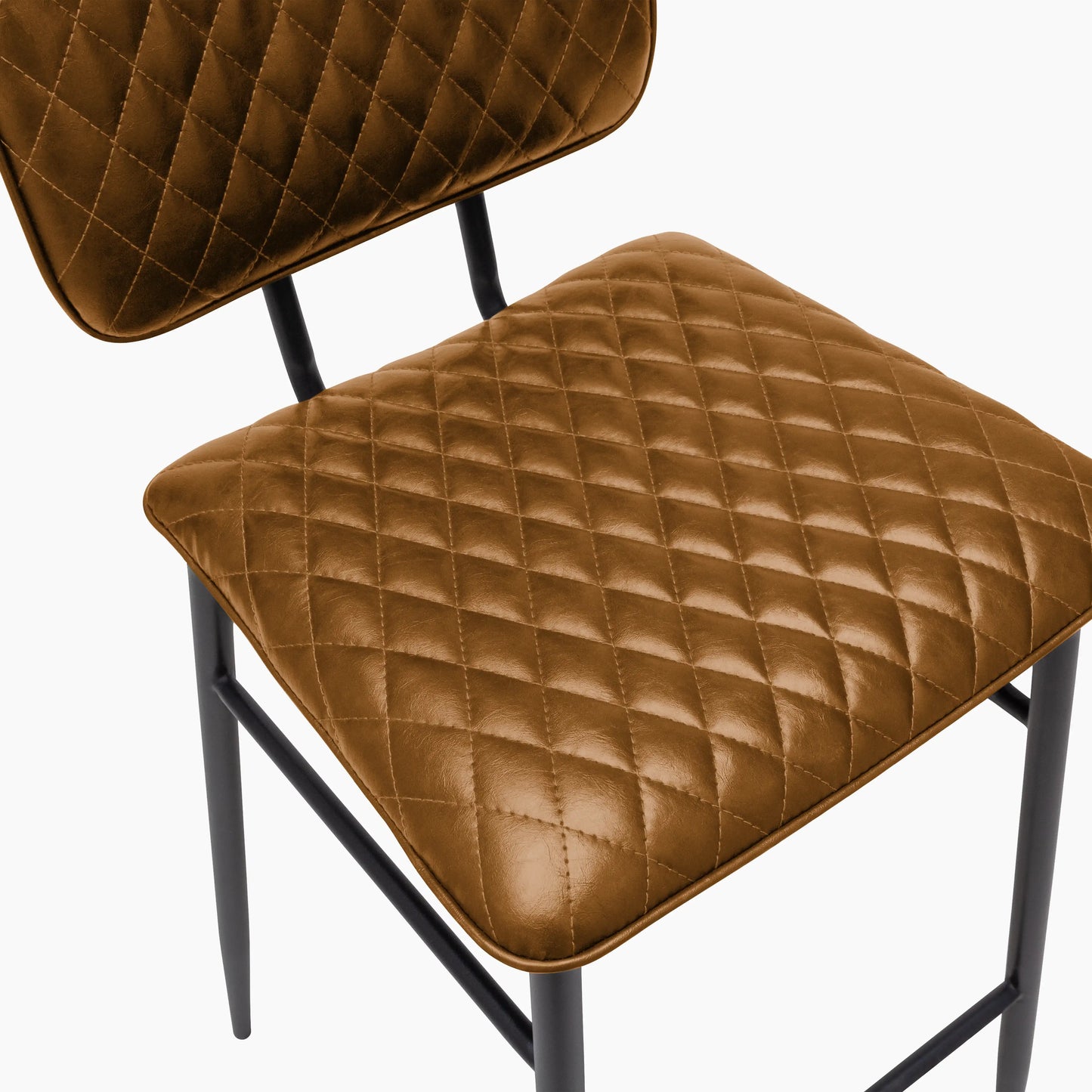 Elgin Bar Stool | Tan Faux Leather & Black