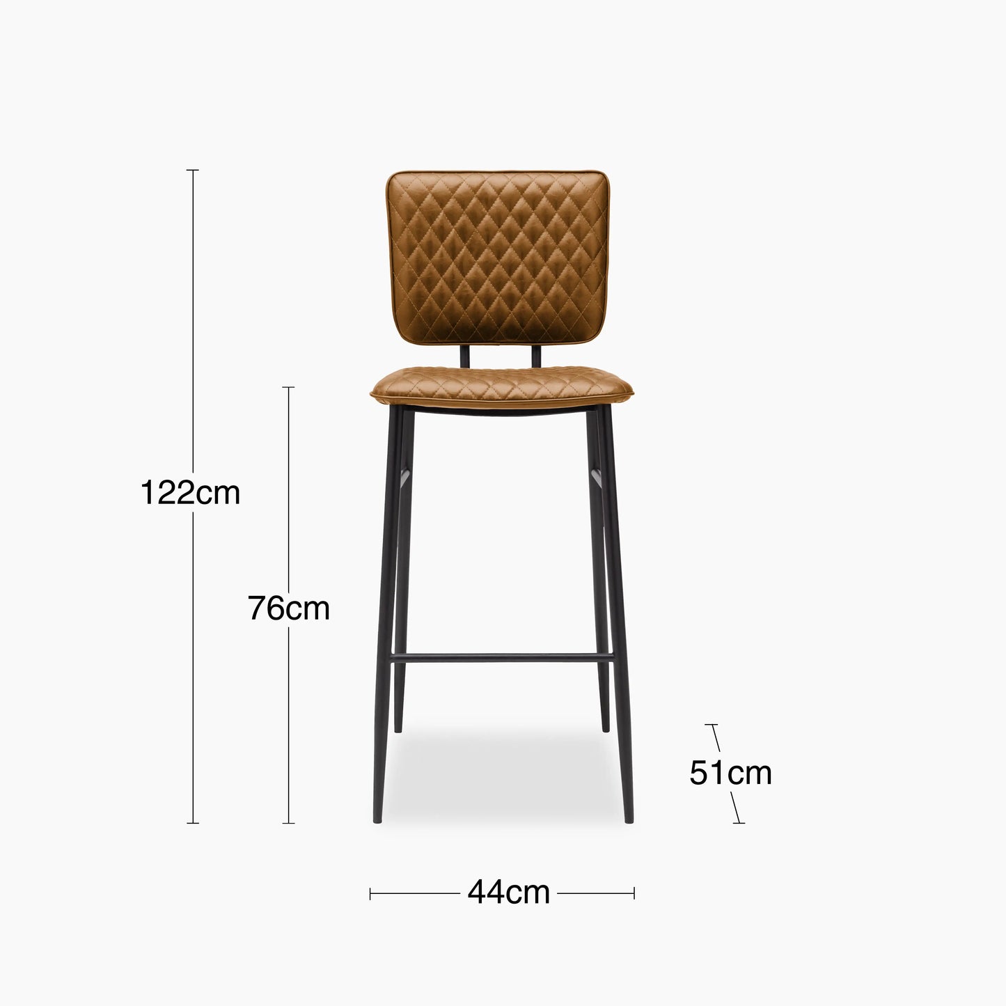 Elgin Bar Stool | Tan Faux Leather & Black