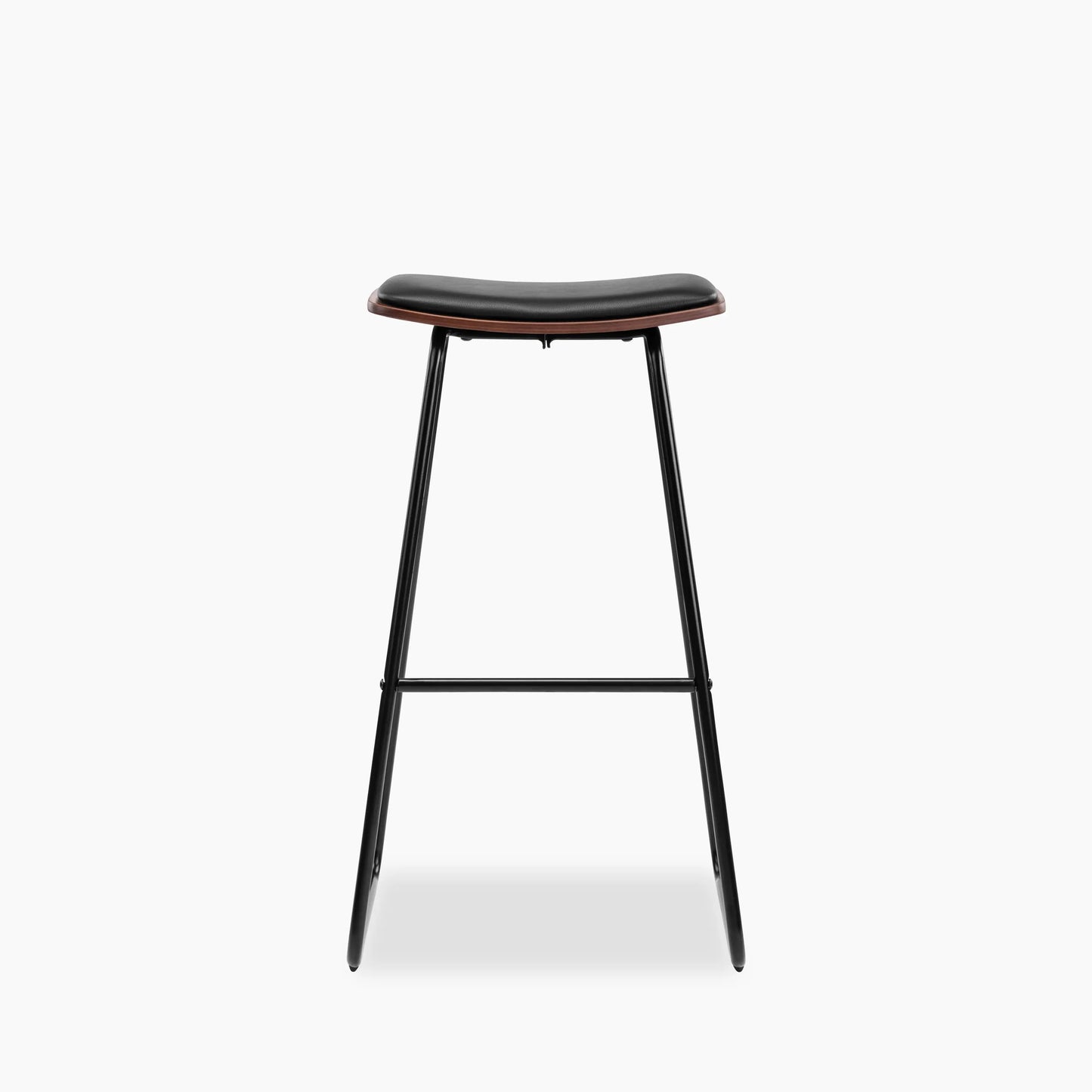 Slade Bar Stool | Black Faux Leather & Black