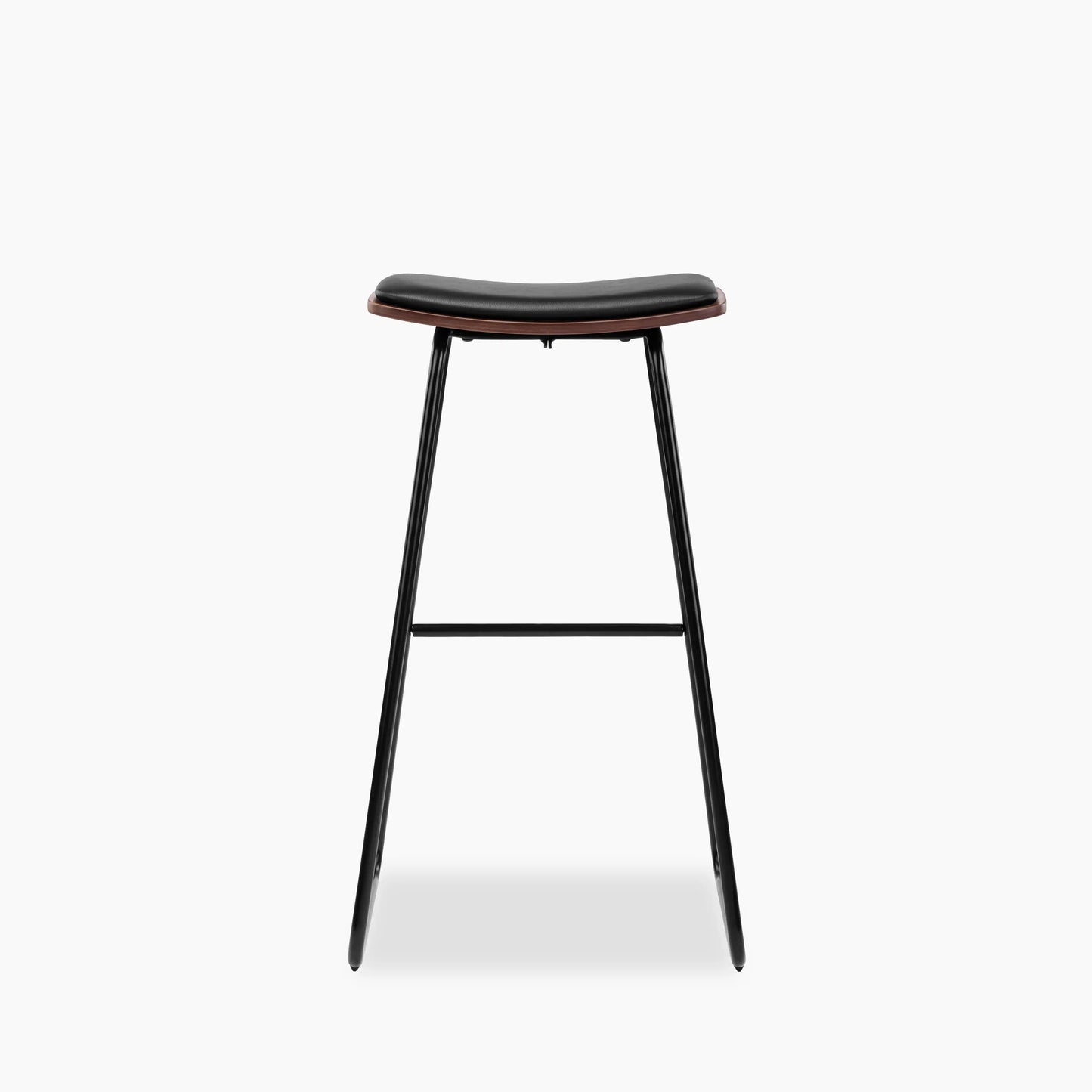 Slade Bar Stool | Black Faux Leather & Black