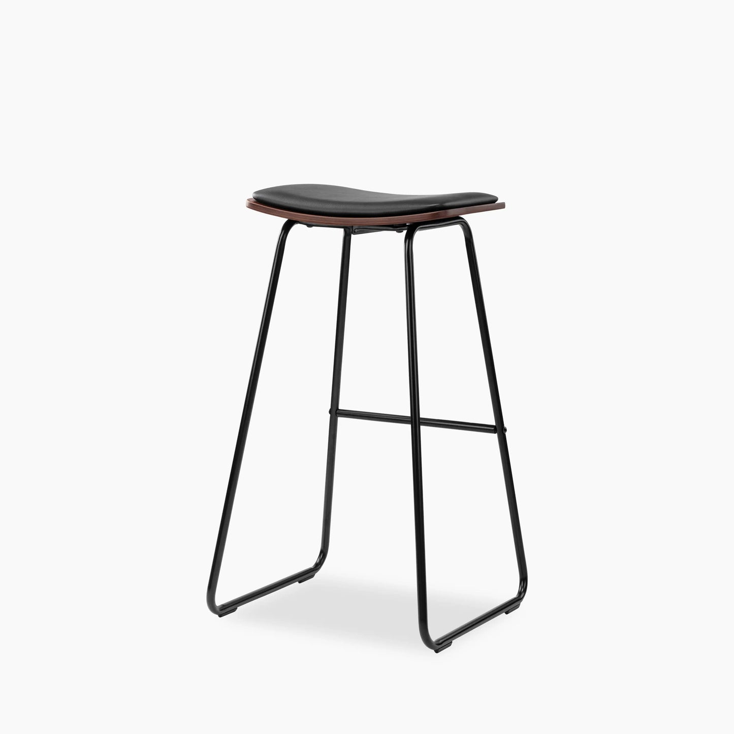 Slade Bar Stool | Black Faux Leather & Black