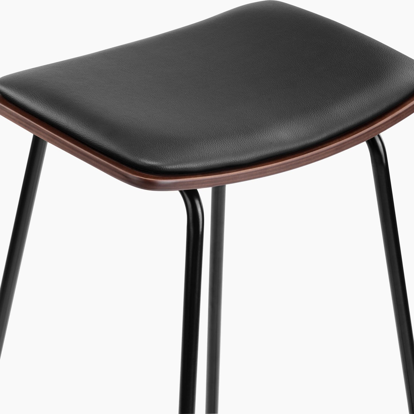 Slade Bar Stool | Black Faux Leather & Black