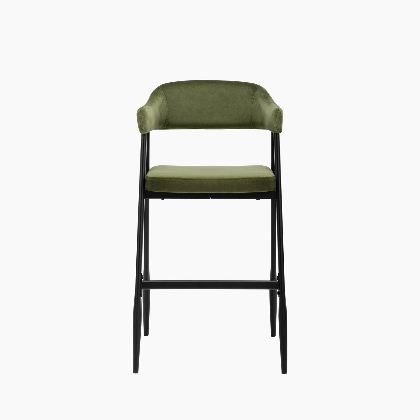 Presley Kitchen Stool | Olive Green Sustainable Velvet & Black